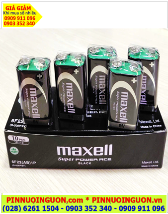 COMBO 1hộp=10viên Pin 9v Maxell 6F22(AB) Super Power ACE, Giá chỉ 149.000/HỘP